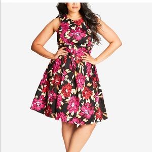 Dress City Chic Fit & Flare: Size 18